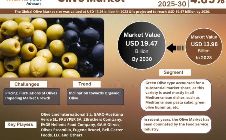 Olive Market Expected to Grow at 4.85% CAGR | Key Trends & Forecast to 2030