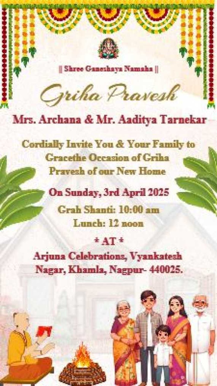 Indian House Warming Invitation Cards – CraftyArt