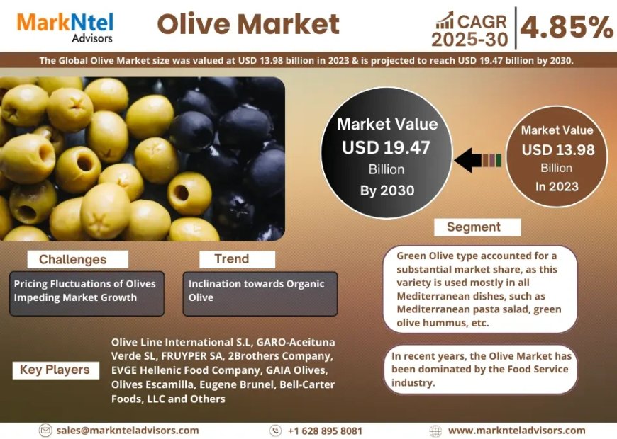 Olive Market Expected to Grow at 4.85% CAGR | Key Trends & Forecast to 2030