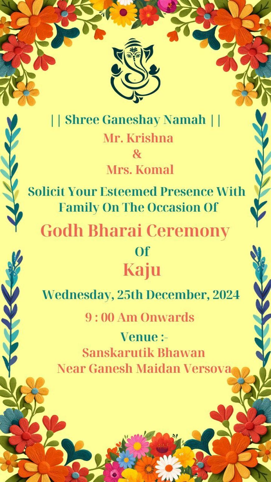 Godh Bharai Invite: Celebrating the Joy of Motherhood