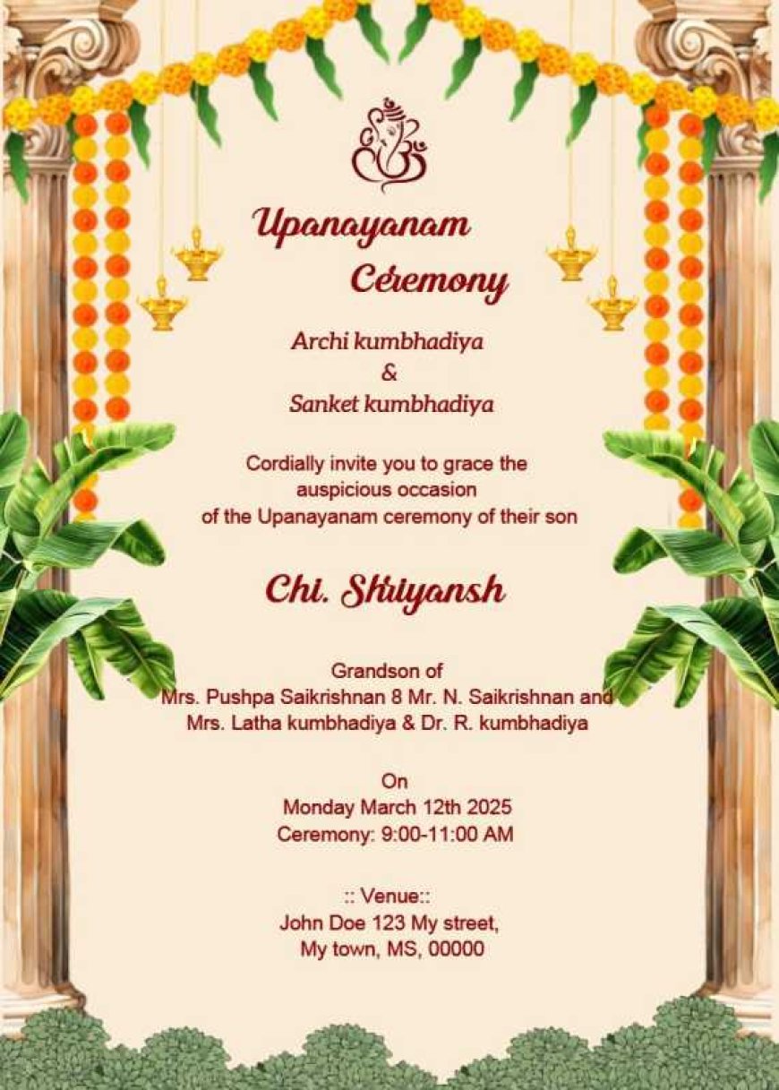 Instant Thread Ceremony E-Invitation Generator – Design & Share in Minutes